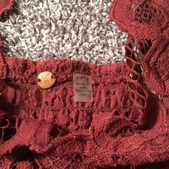 Free People Red Lace Bustier Camisole - Picture 6 of 7